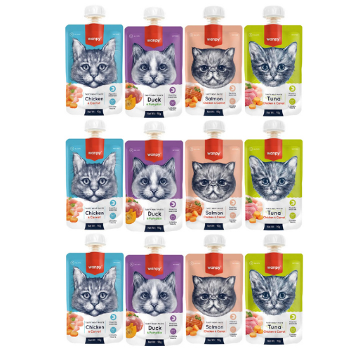 Tasty Meat Paste Taze Sıvı Kedi Ödül Maması Karışık 90gr - 12 Adet